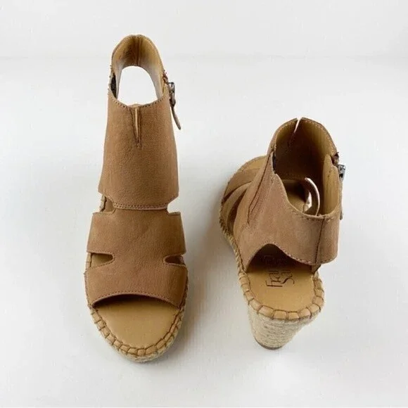 Franco Sarto Brown Nola Espadrille Wedge Sandals Size 9 NEW - Picture 3 of 12